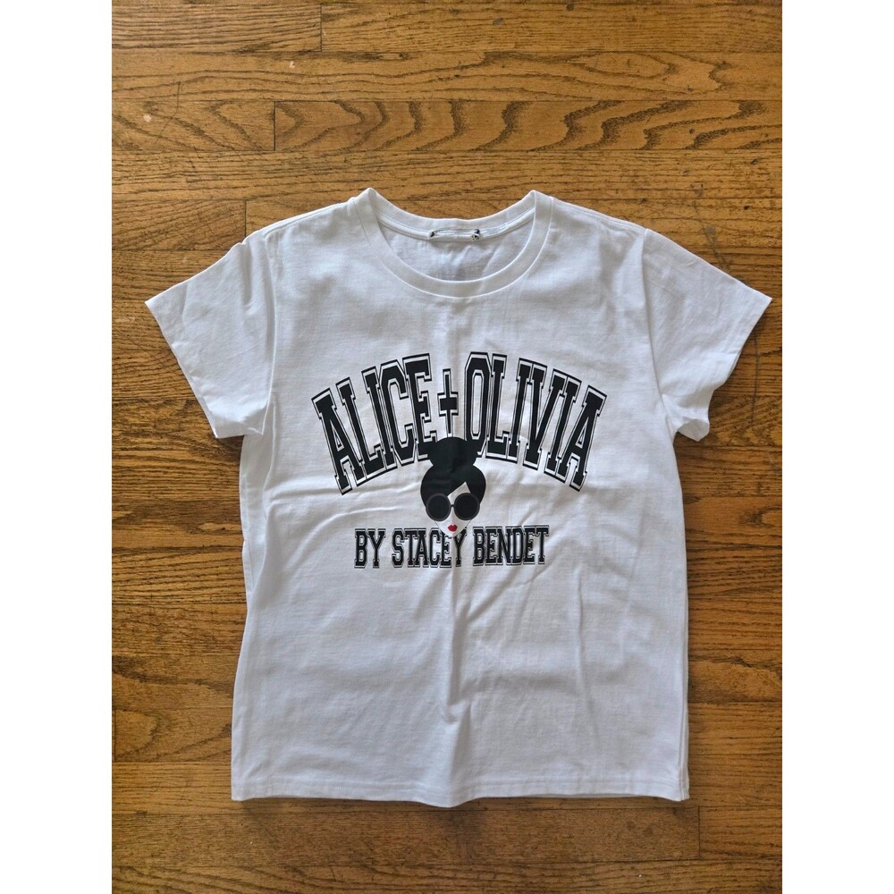 Alice + Olivia Short Sleeve Stace Face Graphic Print T-Shirt Size Small NWOT
